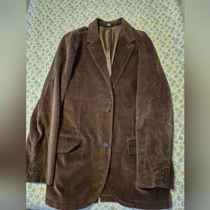 Mens GAP Faux Suede Blazer, Dark Brown, Size M